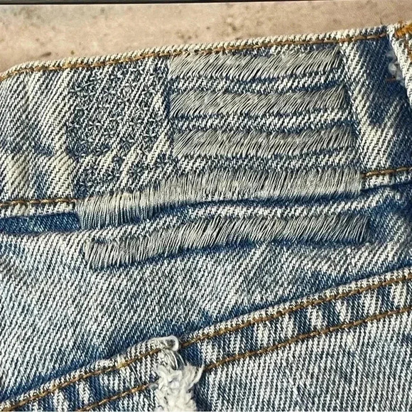 REVICE OC Cutoffs / 4Ever Shorts Size 26 Frayed Grid Detail High Waisted Cotton - Picture 9 of 12